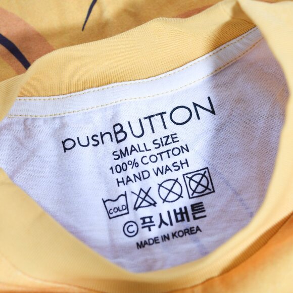 PushButton Yellow Cotton T-Shirt – Anime-Inspired Graphic, "Don't Cry Anymore" - Picture 3 of 7